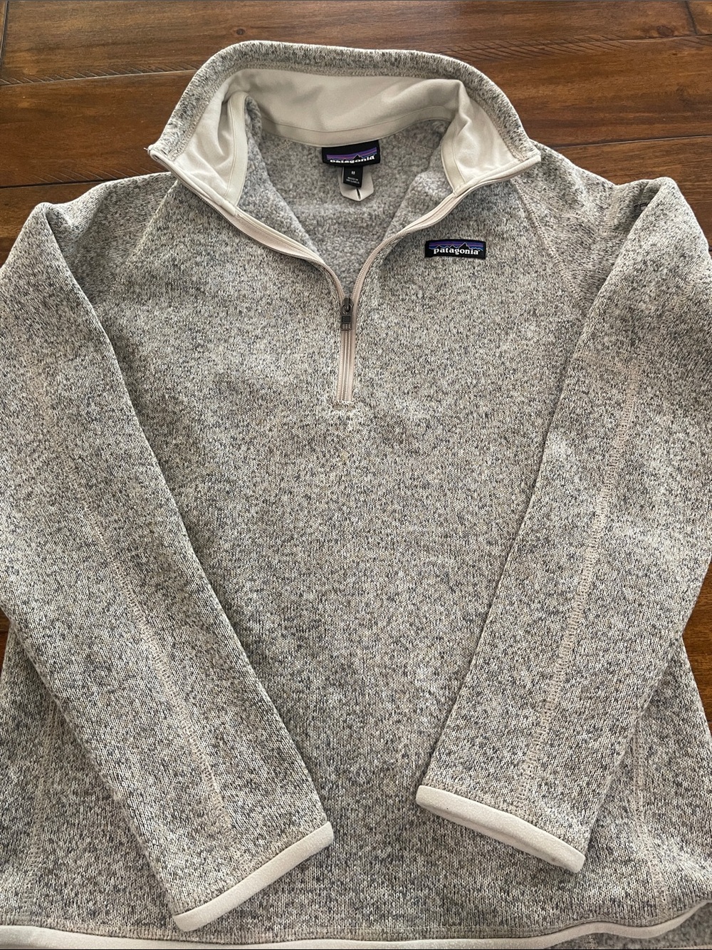 Patagonia Women's Better Fleece Sweater Sz M
 1/4-Zip Pullover cream oatmeal